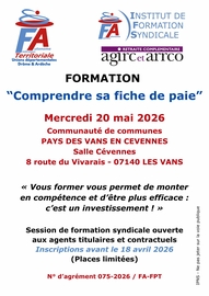FORMATION "Comprendre sa fiche de paie" - 20/05/2026 - LES VANS