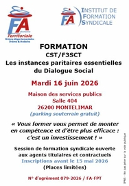 FORMATION "Instances paritaires" - 16 juin 2026 - Montélimar