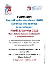 Formation Protection des données/RGPD : sécurisez vos données informatiques
