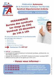 Nos prochaines permanences au CDG07